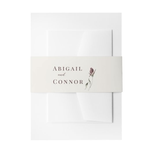 ボホ素朴マルサラクリームフローラ 招待状ベリーバンド (正面例)