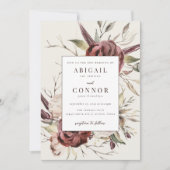 ボホ素朴マルサラクリームフローラ 招待状 (正面)