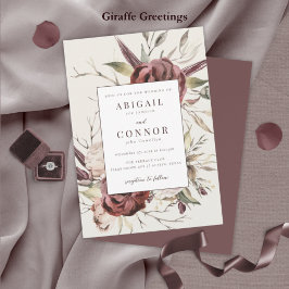 ボホ素朴マルサラクリームフローラ 招待状