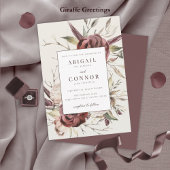 ボホ素朴マルサラクリームフローラ 招待状