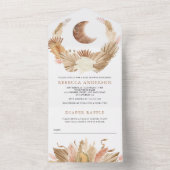 ボホ素朴ムーンパンパスグラスベイビーシャワー オールインワン招待状 (内側)