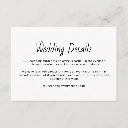 ボホ素朴モダンの結婚詳細カジュアル エンクロージャーカード (正面)