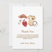 ボホ素朴モダン西カウボーイ赤ちゃん サンキューカード (正面)