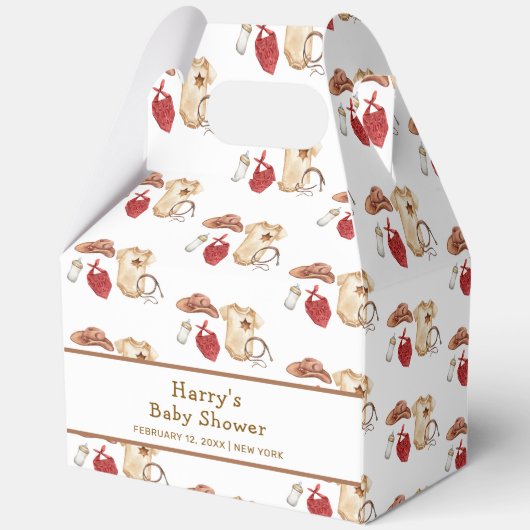 ボホ素朴モダン西カウボーイ赤ちゃん フェイバーボックス (裏面)