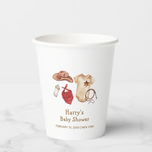 ボホ素朴モダン西カウボーイ赤ちゃん 紙コップ (正面)