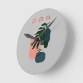 ボホ素朴モノグラムのー ラウンド壁時計 (傾斜)