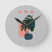 ボホ素朴モノグラムのー ラウンド壁時計 (正面)