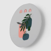 ボホ素朴モノグラムのー ラージ壁時計 (傾斜)