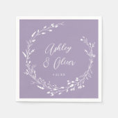 ボホ素朴ラベンダーワイルドフラワー結婚ズ スタンダードカクテルナプキン (正面)