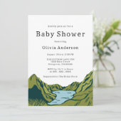 ボホ素朴ランドスケープ赤ちゃんシャワー 招待状 (スタンド正面)