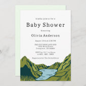 ボホ素朴ランドスケープ赤ちゃんシャワー 招待状 (正面/裏面)