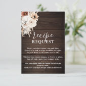ボホ素朴レシピ要求ブライダルシャワー エンクロージャーカード (スタンド正面)