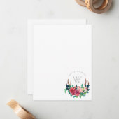 ボホ素朴レッドフローラスタン〔雄ジカの〕枝角モノグラム ノートカード (正面/裏面インサイチュ)