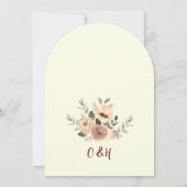 ボホ素朴レッドローズフローラ結婚ズ 招待状 (裏面)