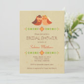 ボホ素朴ロベバードフクロウ結婚カップル 招待状 (スタンド正面)