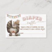 ボホ素朴ワイルドウエストベビーガールシャワーおむつ エンクロージャーカード (正面)