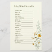 ボホ素朴ワイルドフラワーおむつラッフルカード (正面)