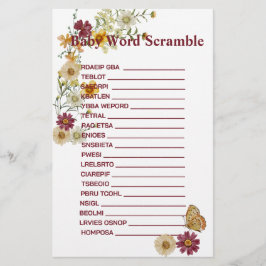 ボホ素朴ワイルドフラワーおむつラッフルカード