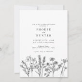 ボホ素朴ワイルドフラワーのリハ結婚ーサルディナー 招待状 (正面)