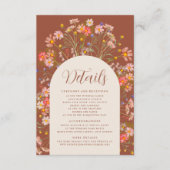 ボホ素朴ワイルドフラワーア結婚チ詳細 エンクロージャーカード (正面)