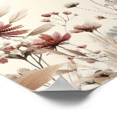 ボホ素朴ワイルドフラワーエレガントなウェディングウェルカム ポスター (角)