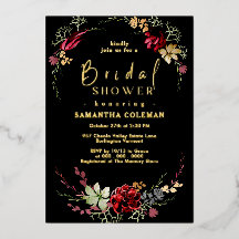 ボホ素朴ワイルドフラワーエレガントブラックブライダルシャワー