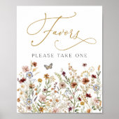 ボホ素朴ワイルドフラワーガーデン御馳走看板 ポスター (正面)