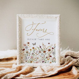 ボホ素朴ワイルドフラワーガーデン御馳走看板 ポスター