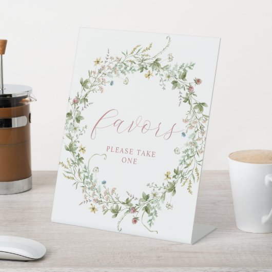 ボホ素朴ワイルドフラワーシャワー 台座サイン (インサイチュ)