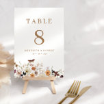 ボホ素朴ワイルドフラワーズ秋の結婚式 テーブルナンバー<br><div class="desc">ボホ素朴ワイルドフラワー秋の結婚式テーブル番号。名前と日付でパーソナライズ結婚する。</div>