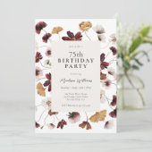 ボホ素朴ワイルドフラワーズ75th誕生日パーティー 招待状 (スタンド正面)