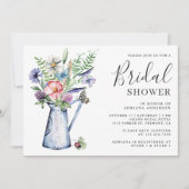 ボホ素朴ワイルドフラワーフローラブライダルシャワー 招待状 (正面)