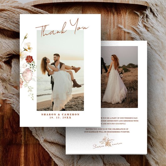 ボホ素朴ワイルドフラワーフローラ詳細 サンキューカード