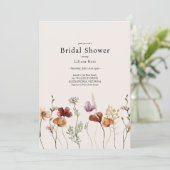 ボホ素朴ワイルドフラワーブライダルシャワー 招待状 (スタンド正面)