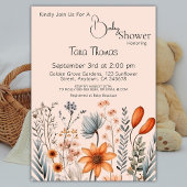 ボホ素朴ワイルドフラワーベビーシャワー招待状 招待状