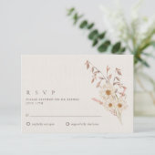 ボホ素朴ワイルドフラワーボヘミアン結婚ズ 出欠カード (スタンド正面)