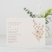 ボホ素朴ワイルドフラワーボヘミアン結婚ズ 招待状 (スタンド正面)