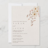 ボホ素朴ワイルドフラワーボヘミアン結婚ズ 招待状 (正面)