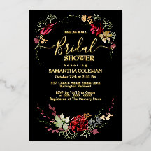 ボホ素朴ワイルドフラワーモダンブラックブライダルシャワー