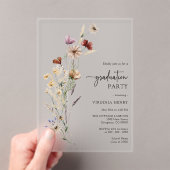 ボホ素朴ワイルドフラワー卒業 アクリル招待状 (インサイチュ (ポータブル))