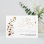 ボホ素朴ワイルドフラワー庭園の結婚式詳細 エンクロージャーカード (スタンド正面)