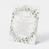 ボホ素朴ワイルドフラワー深夜おむつサイン 台座サイン (正面)