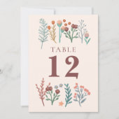 ボホ素朴ワイルドフラワー結婚のテーブル番号 (正面)