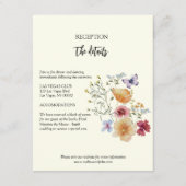 ボホ素朴ワイルドフラワー結婚ズ詳細 エンクロージャーカード (正面)