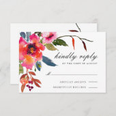 ボホ素朴ワイルドフラワー結婚ズ 出欠カード (正面/裏面)