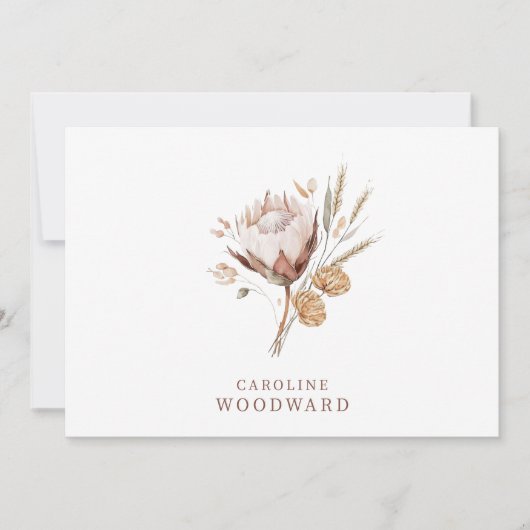 ボホ素朴ワイルドフラワー ノートカード (正面)