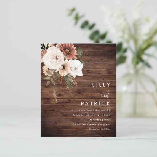 ボホ素朴ー予算結婚式招待状 (スタンド正面)