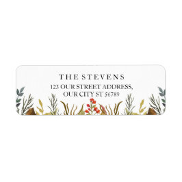 ボホ素朴ー動物の水彩結婚樹 ラベル