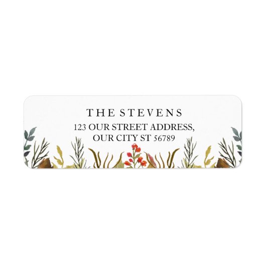 ボホ素朴ー動物の水彩結婚樹 ラベル (正面)