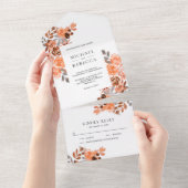 ボホ素朴ー自然トーンテラフローラ結婚ズ オールインワン招待状 (貼ってはがせる)